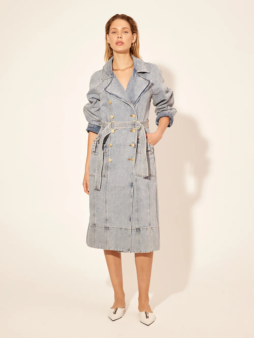 Elysian Collective Kivari Olivia Denim Trench Coat