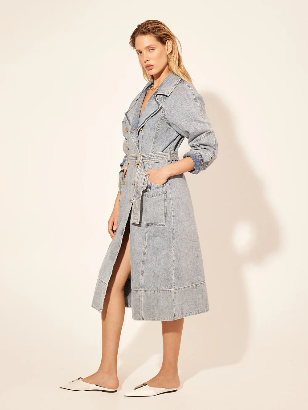 Elysian Collective Kivari Olivia Denim Trench Coat