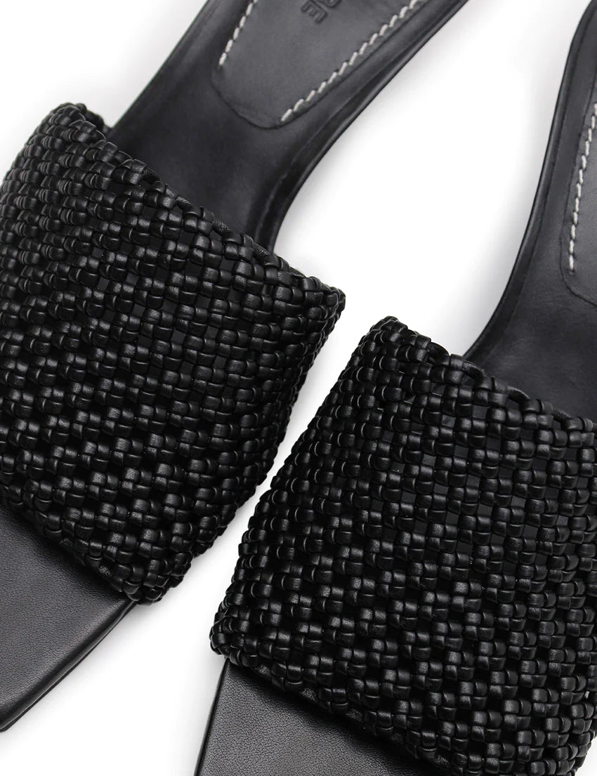 Elysian Collective La Tribe Braided Wedge Heel Black