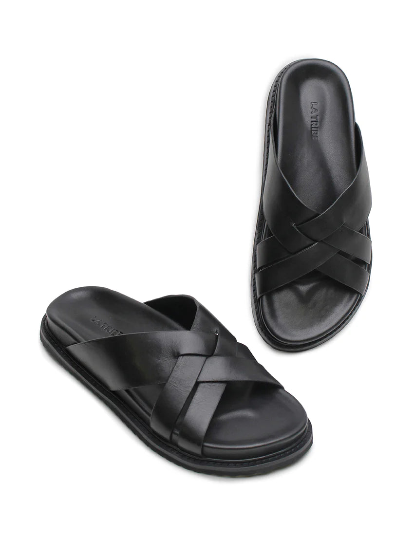 Elysian Collective La Tribe Cross Cut Slide Black
