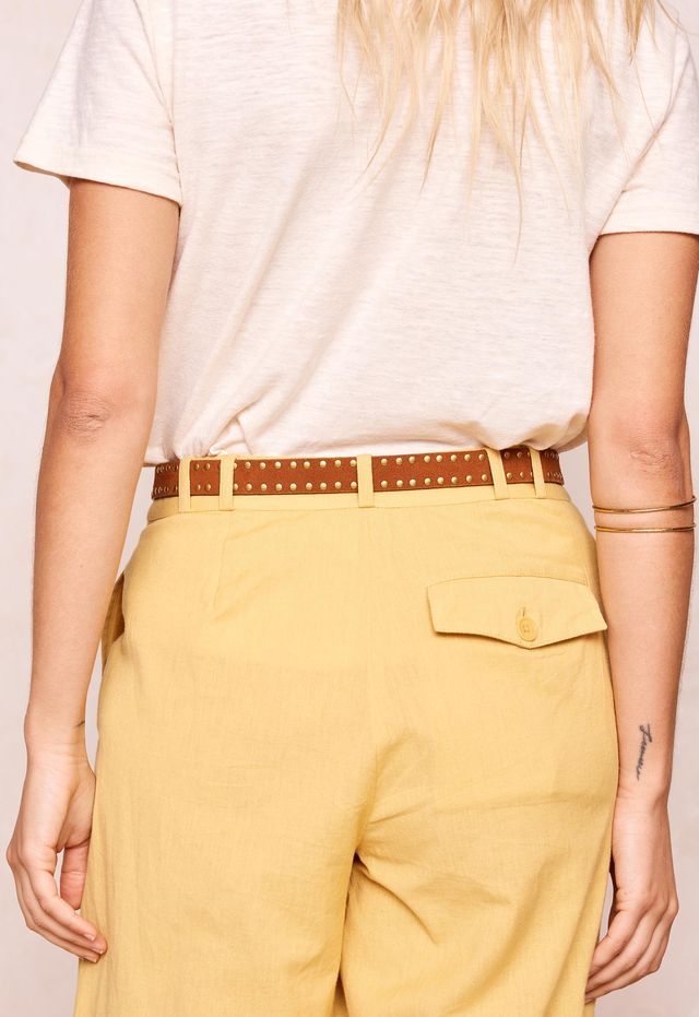 Elysian Collective Spell Tempest Studded Suede Belt Tan