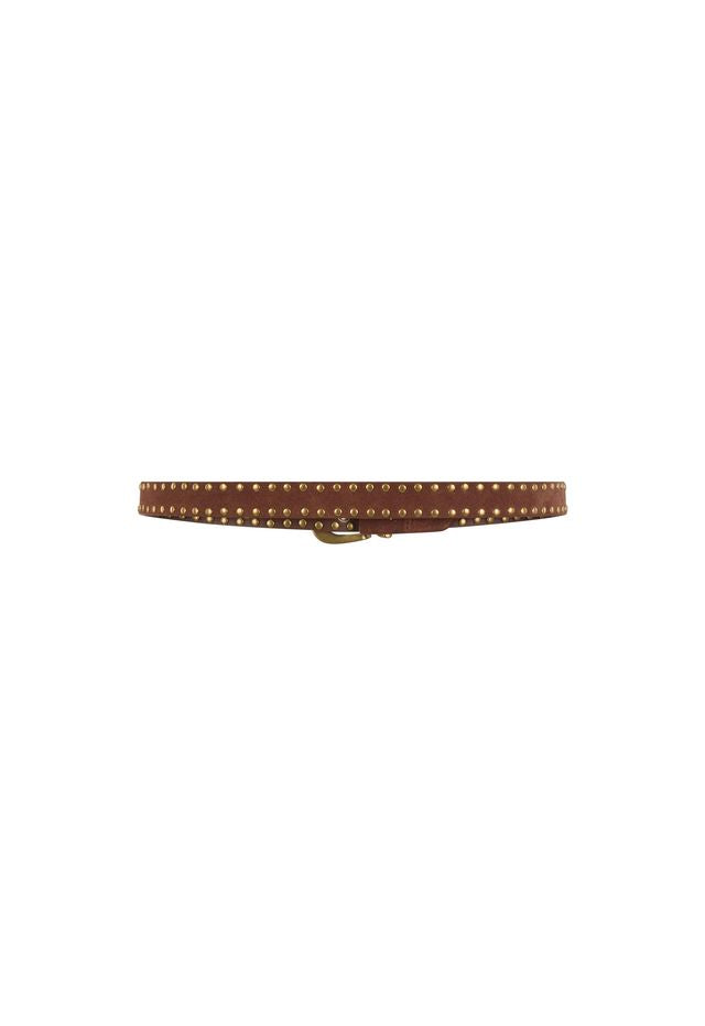 Elysian Collective Spell Tempest Studded Suede Belt Tan