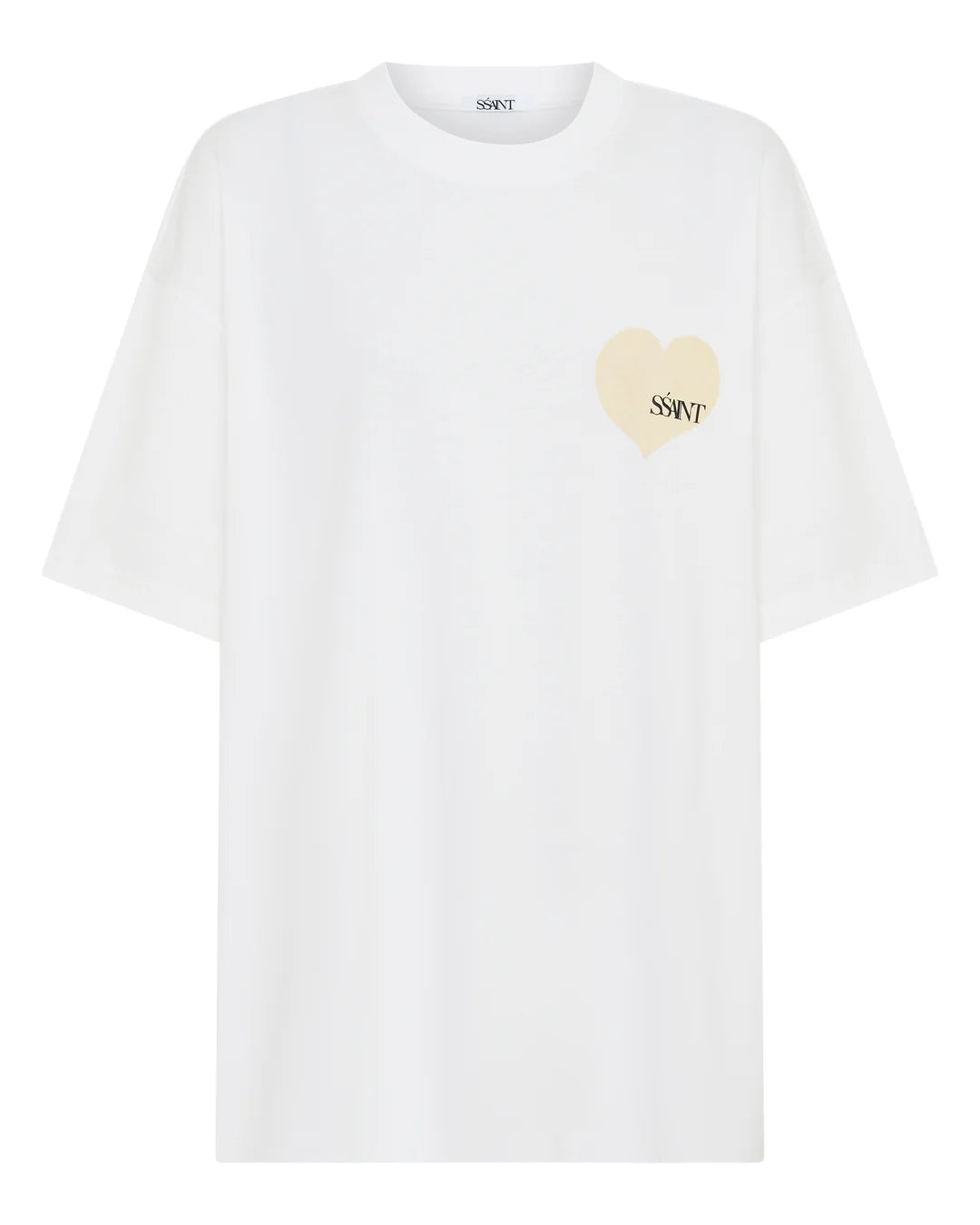 Elysian Collective Ssaint Heart Tee White and Cream