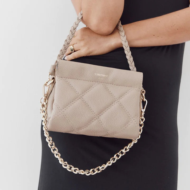 Elysian Collective - Verstirsi Ella Beige Quilted Crossbody Bag