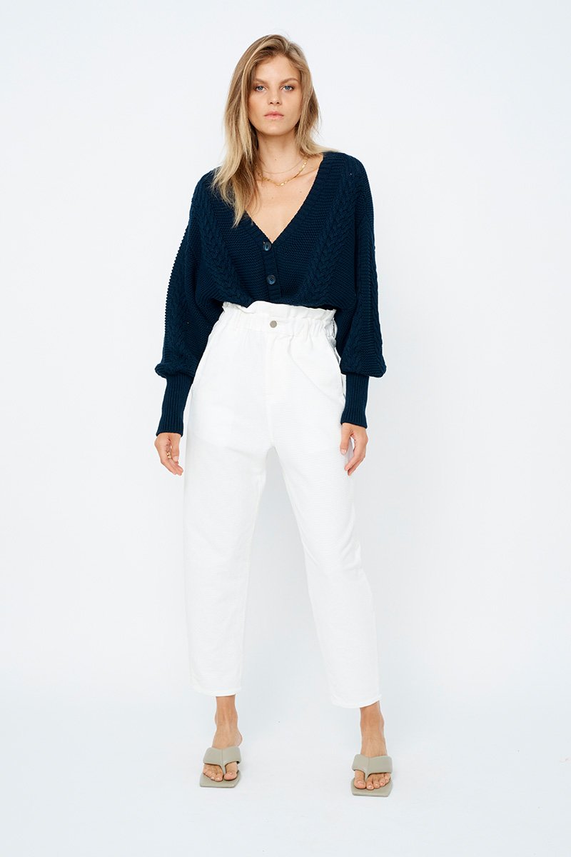 SUBOO - Camryn Paper Bag Pant (Ivory