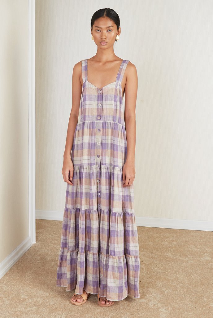 MAGALI PASCAL - CALYPSO DRESS (PURPLE CHECK)