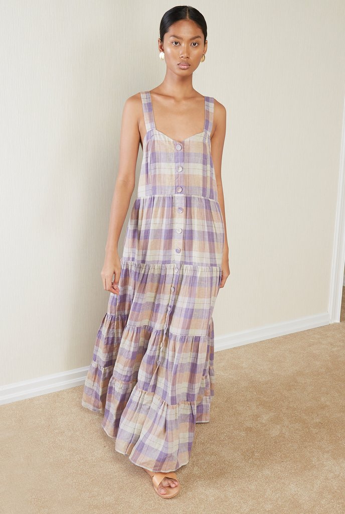 MAGALI PASCAL - CALYPSO DRESS (PURPLE CHECK)