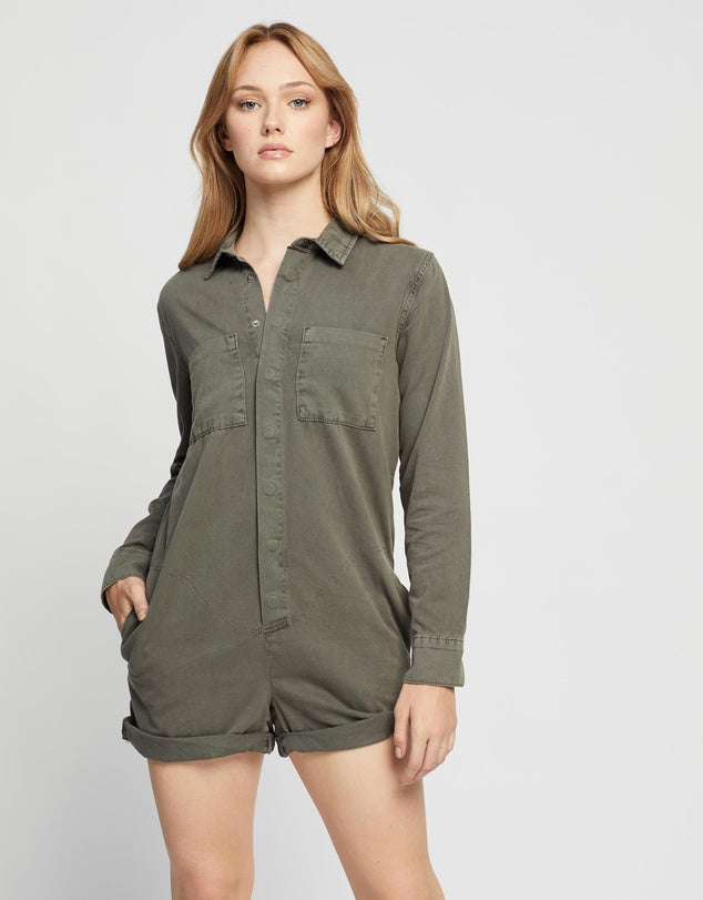 ONE TEASPOON - DARK KHAKI PROPHECY JUMPSUIT