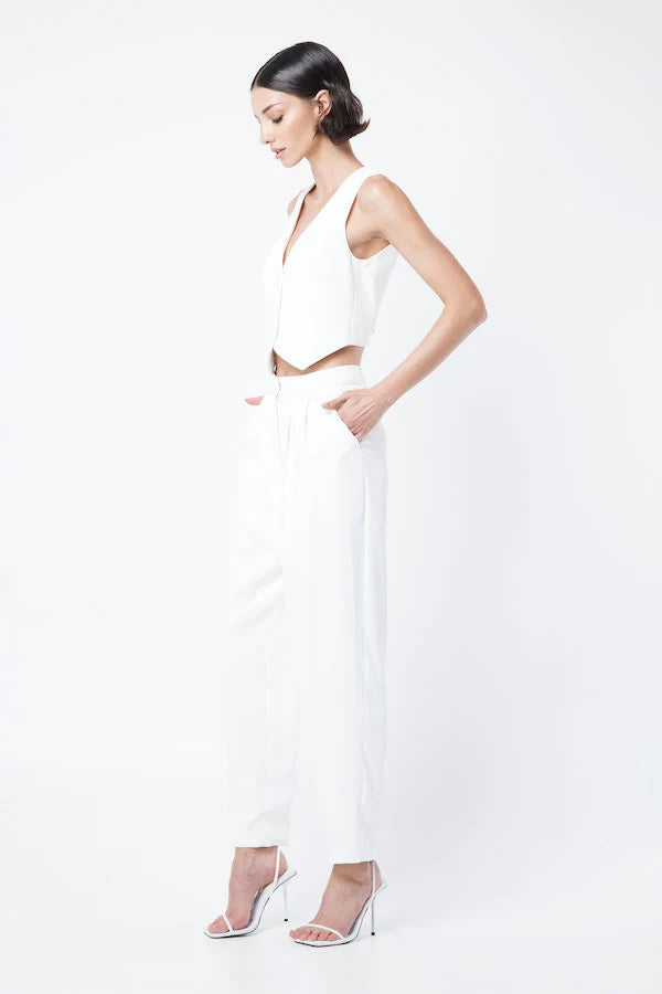 Elysian Collective The Como vest in White Mossman