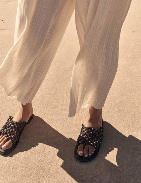 Elysian Collective La Tribe Knotted Thong Black