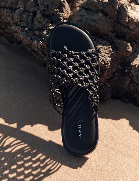 Elysian Collective La Tribe Knotted Thong Black