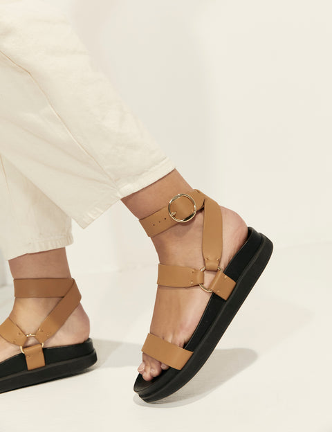 Elysian Collective La Tribe Platform Sandal Light Tan