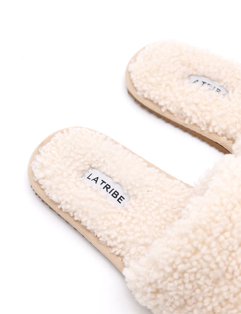 Elysian Collective La Tribe Shearling Slipper Cream