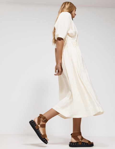 Elysian Collective La Tribe Studded Sandal Tobacco Nubuck Gold