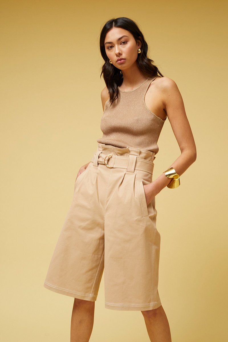 SUBOO - Bernie Paper Bag Short (Beige)