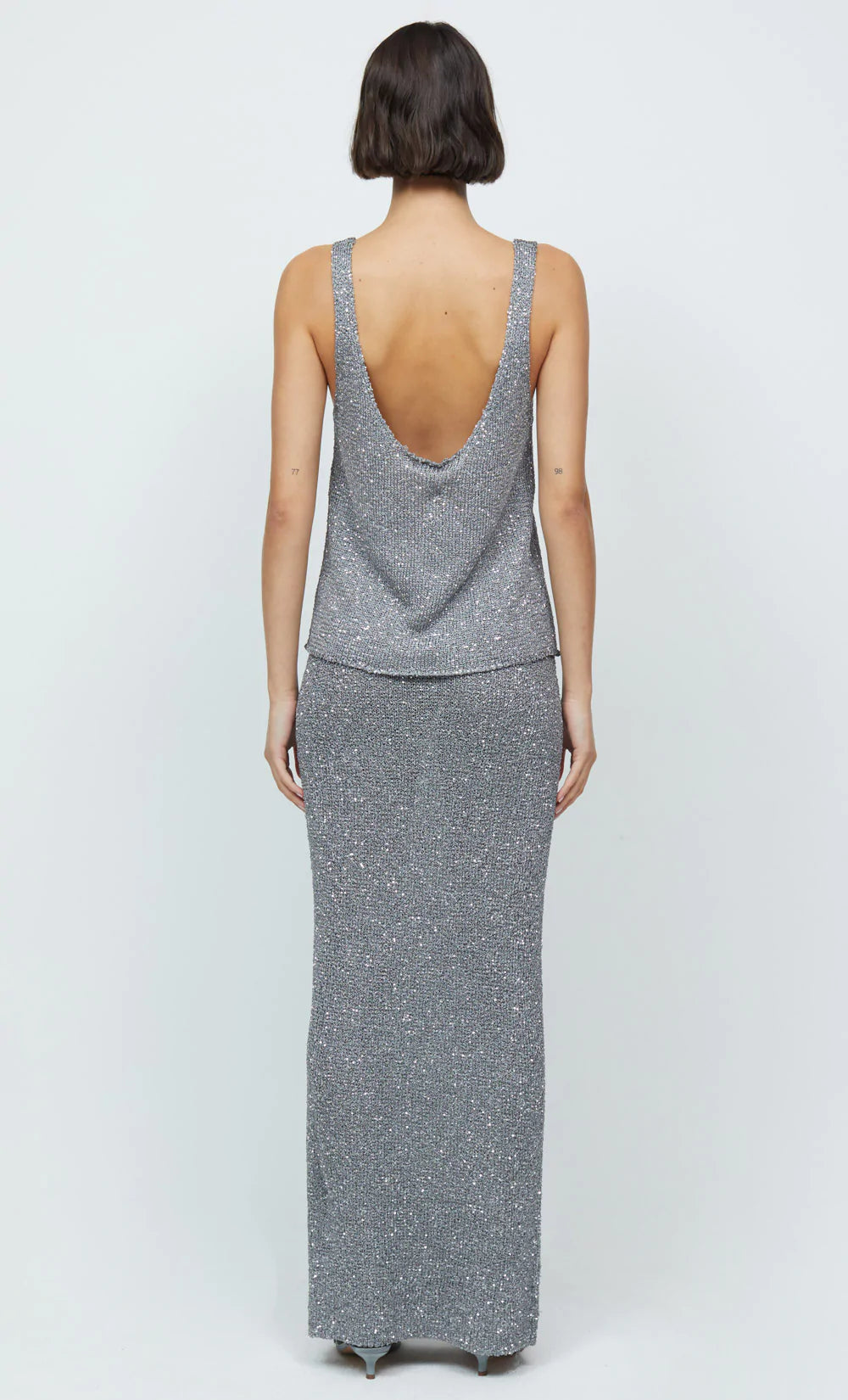 Elysian Collective Bec and Bridge Sadie Sequin Knit Tank Charcoal