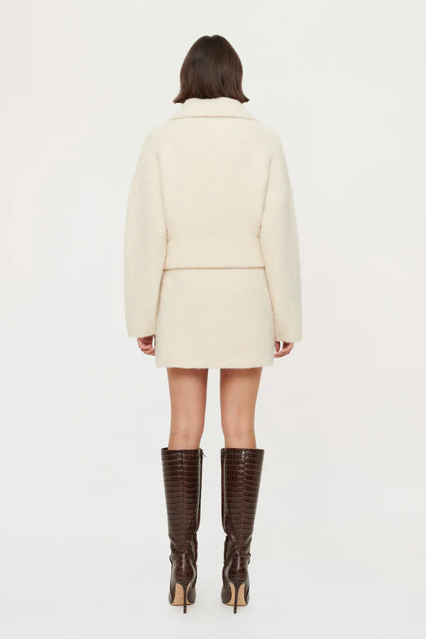 Elysian Collective Clea Chloe Boucle Skirt Chalk