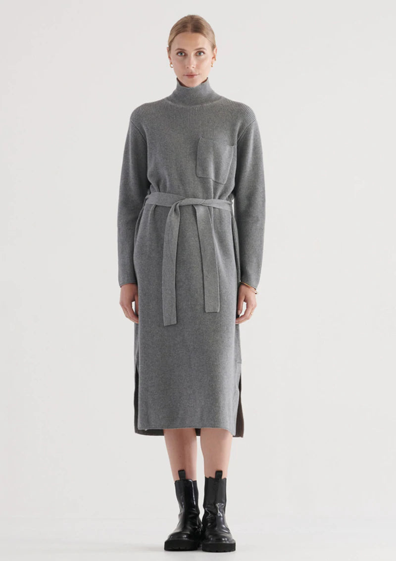 Elysian Collective Elka Collective Franklin Knit Dress Charcoal Marle