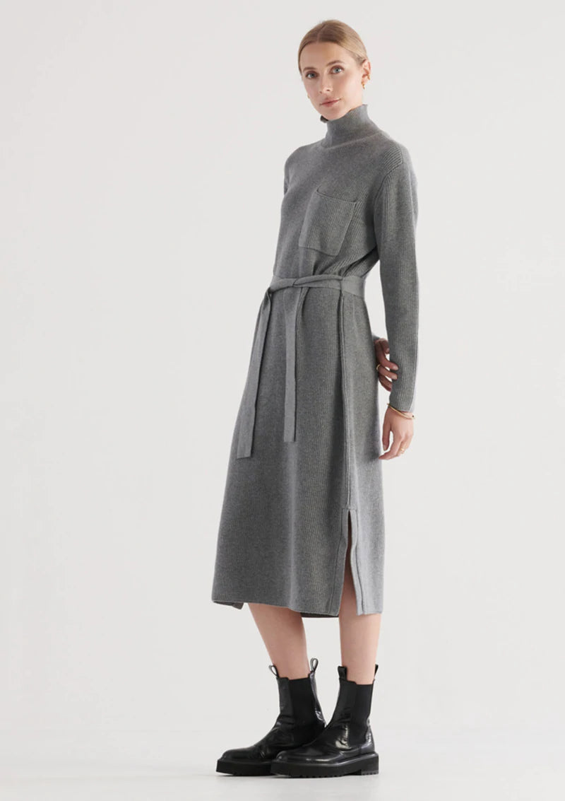 ELKA COLLECTIVE - Franklin Knit Dress (Charcoal Marle)
