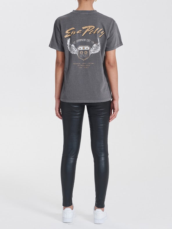 Elysian Collective Ena Pelly Winged Shield Tee Charcoal