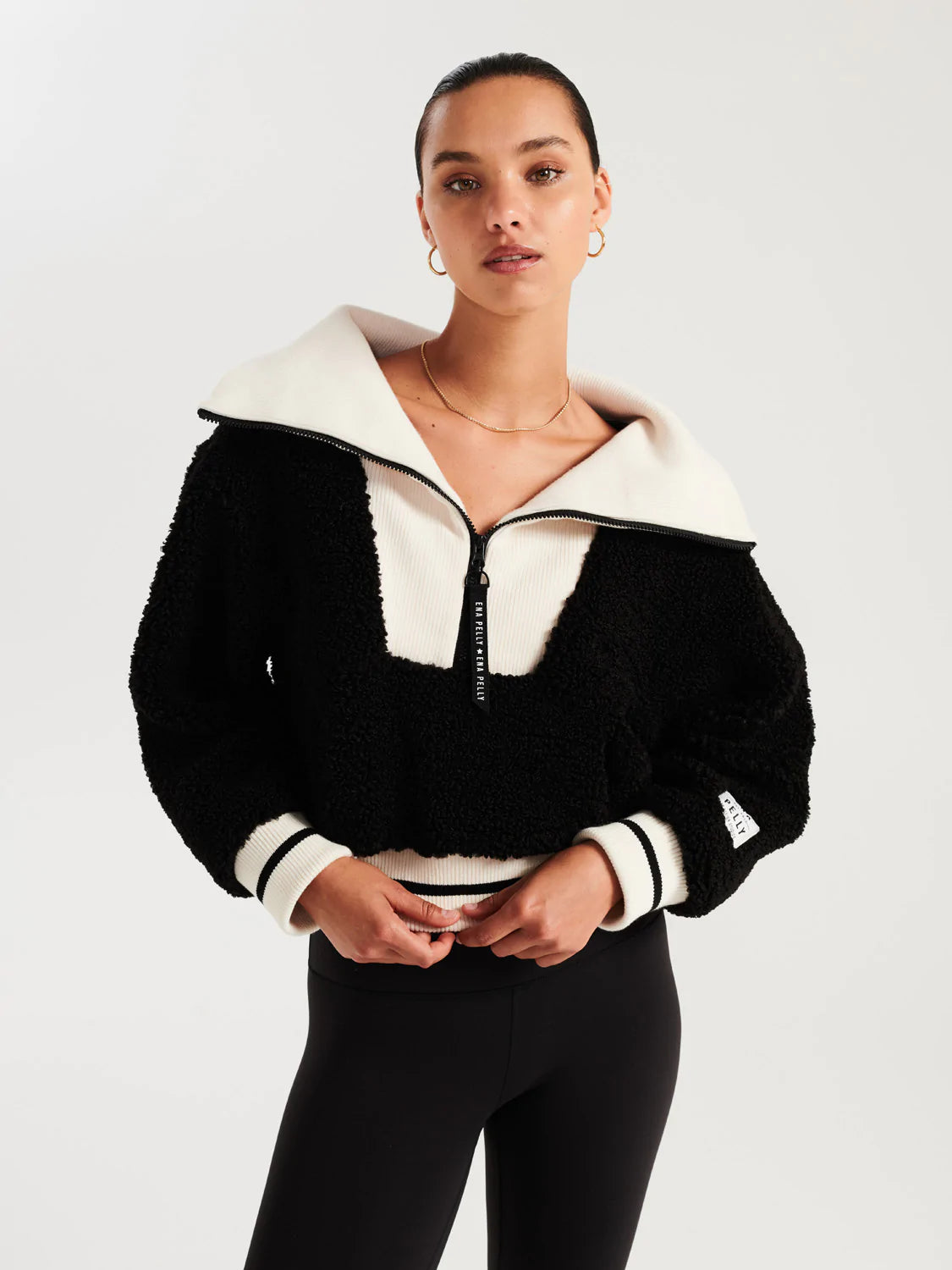 Elysian Collective Ena Pelly Winnie Faux Fur Jacket Black Bone