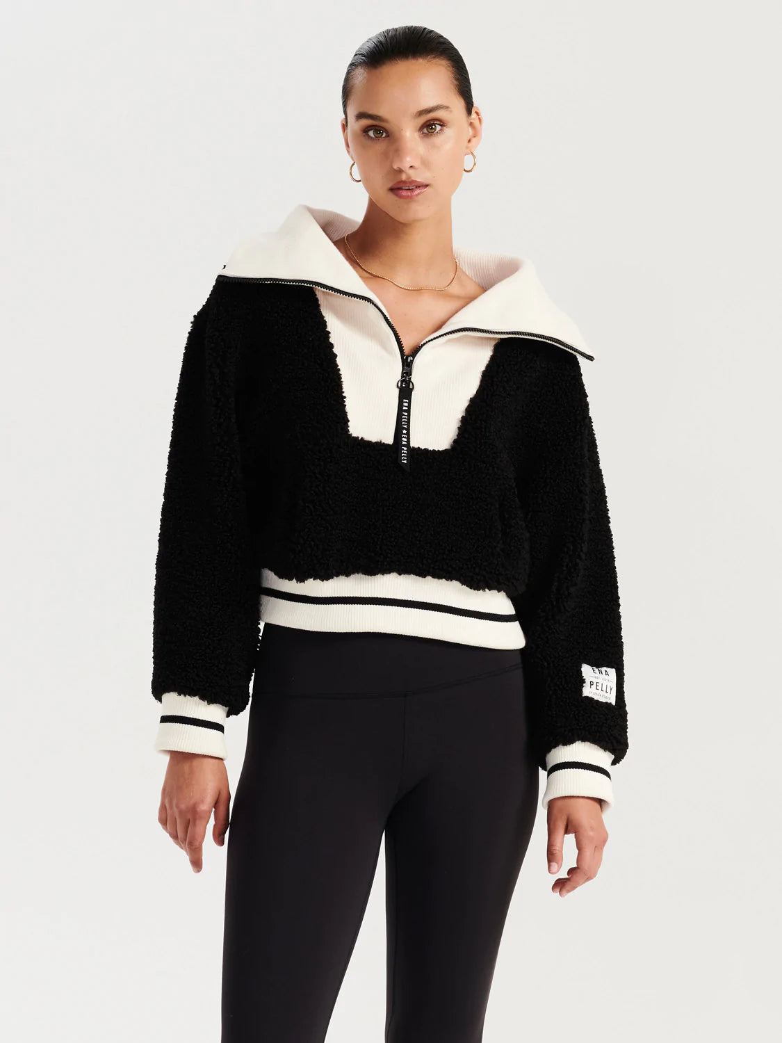 Elysian Collective Ena Pelly Winnie Faux Fur Jacket Black Bone