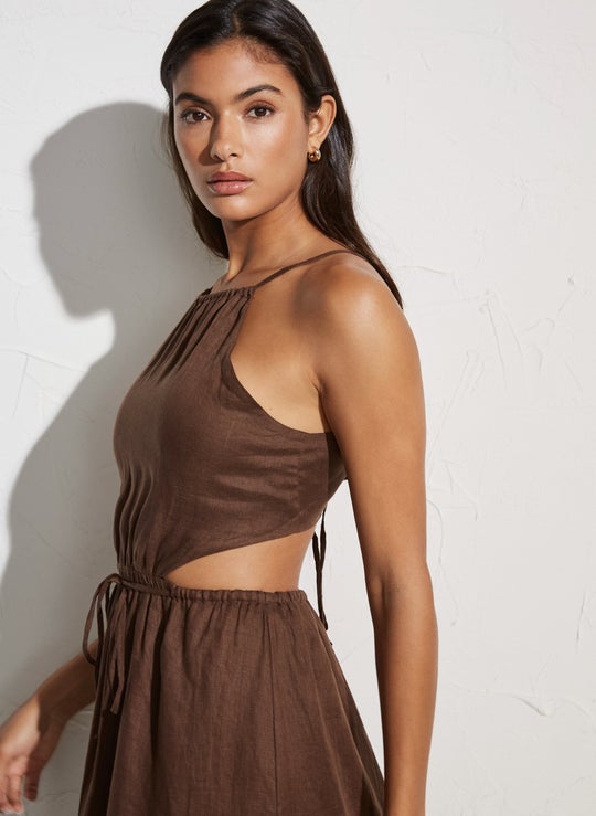 FAITHFULL THE BRAND - La Piedra Maxi Dress (Plain Chocolate)