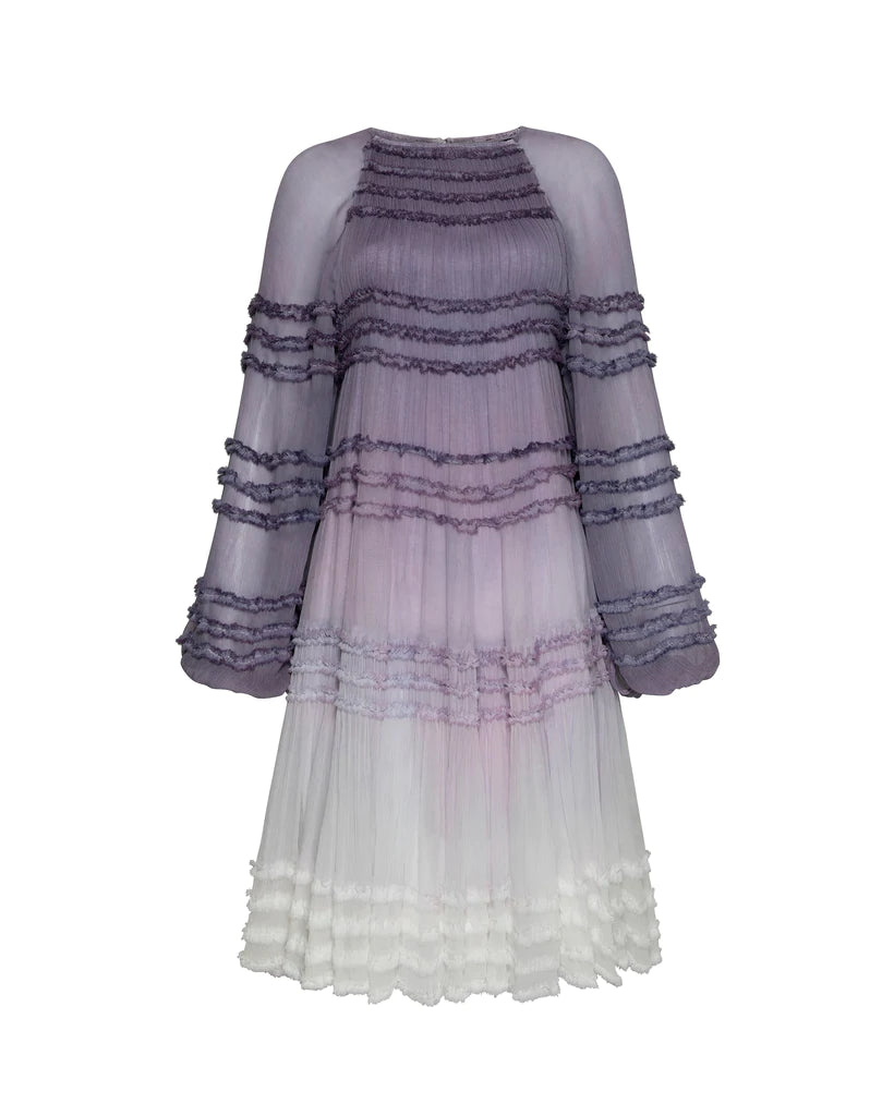 magali pascal purple dress Magali Pascal Ruffled High-low Maxi Dress In Purple