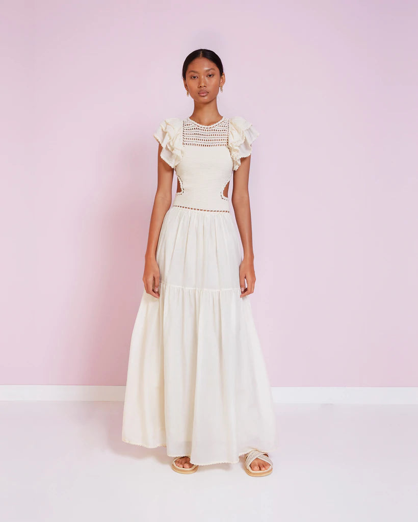 Elysian Collective Magali Pascal Lottie Maxi Dress Ivory