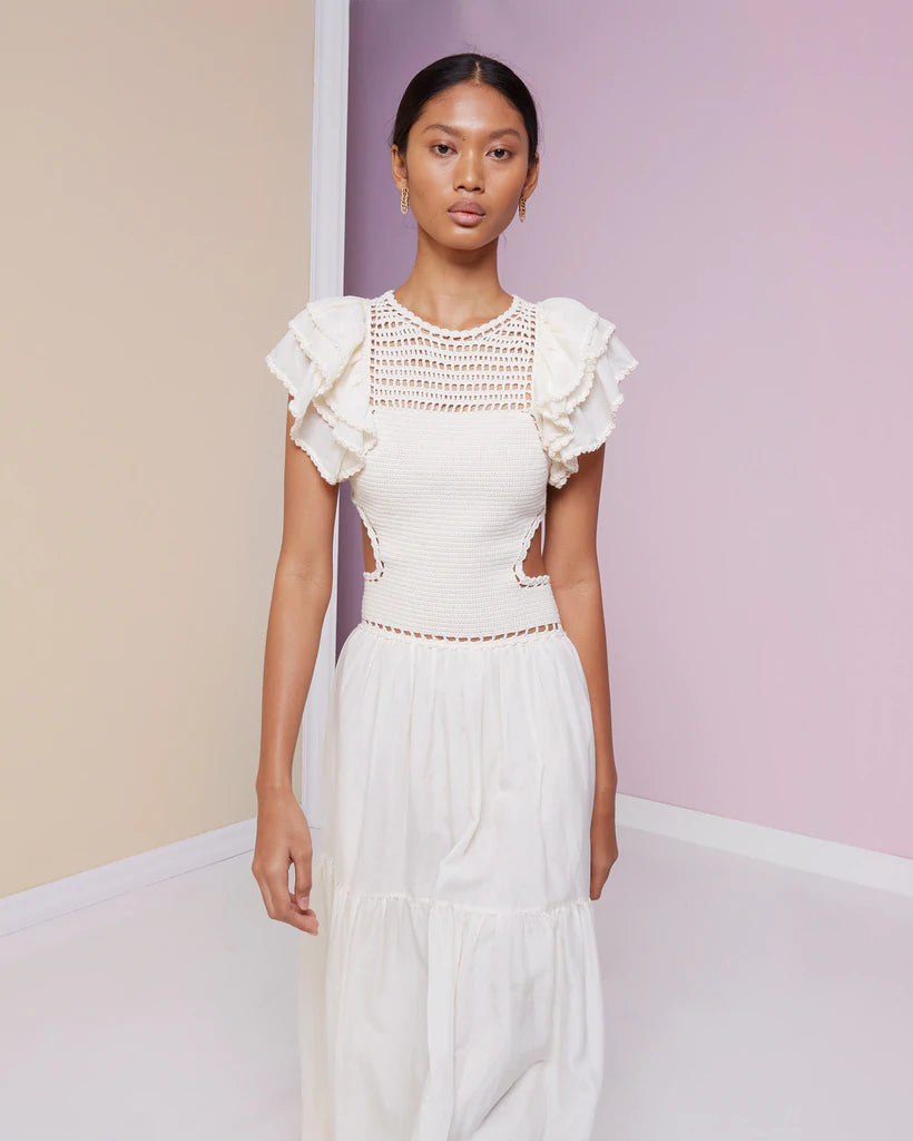 Elysian Collective Magali Pascal Lottie Maxi Dress Ivory