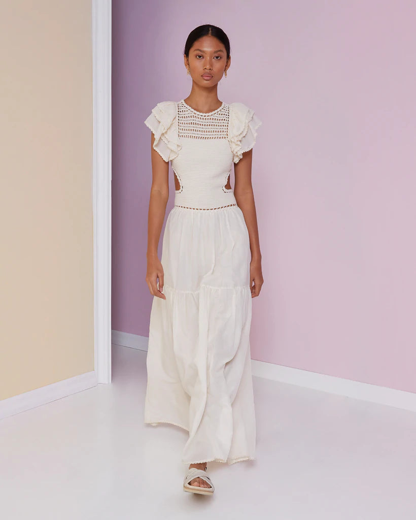 Elysian Collective Magali Pascal Lottie Maxi Dress Ivory
