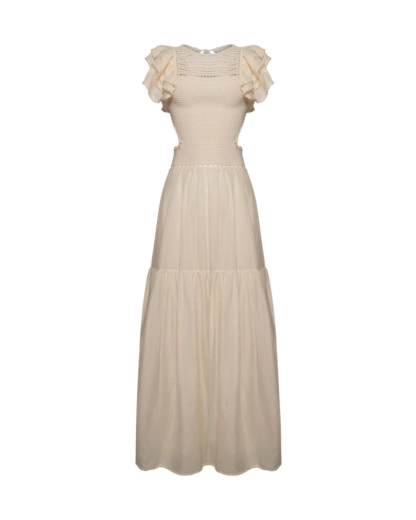 Elysian Collective Magali Pascal Lottie Maxi Dress Ivory