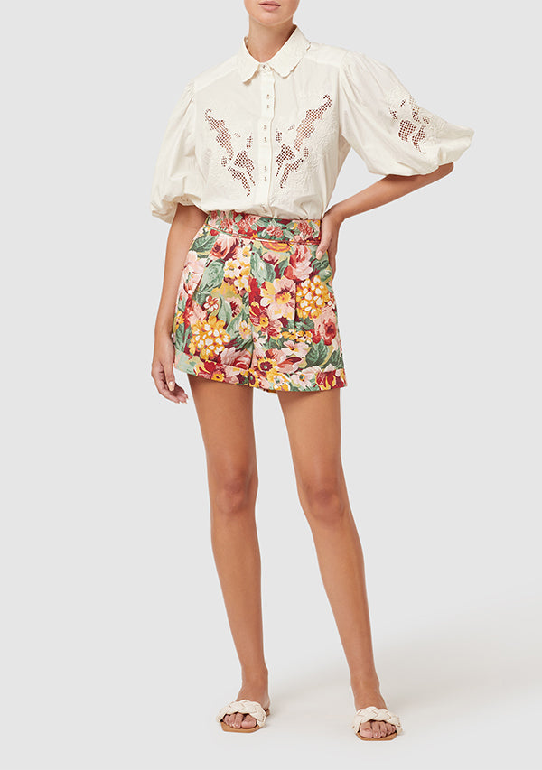 Elysian Collective Ministry of Style Flora Embroidery Blouse Ivory