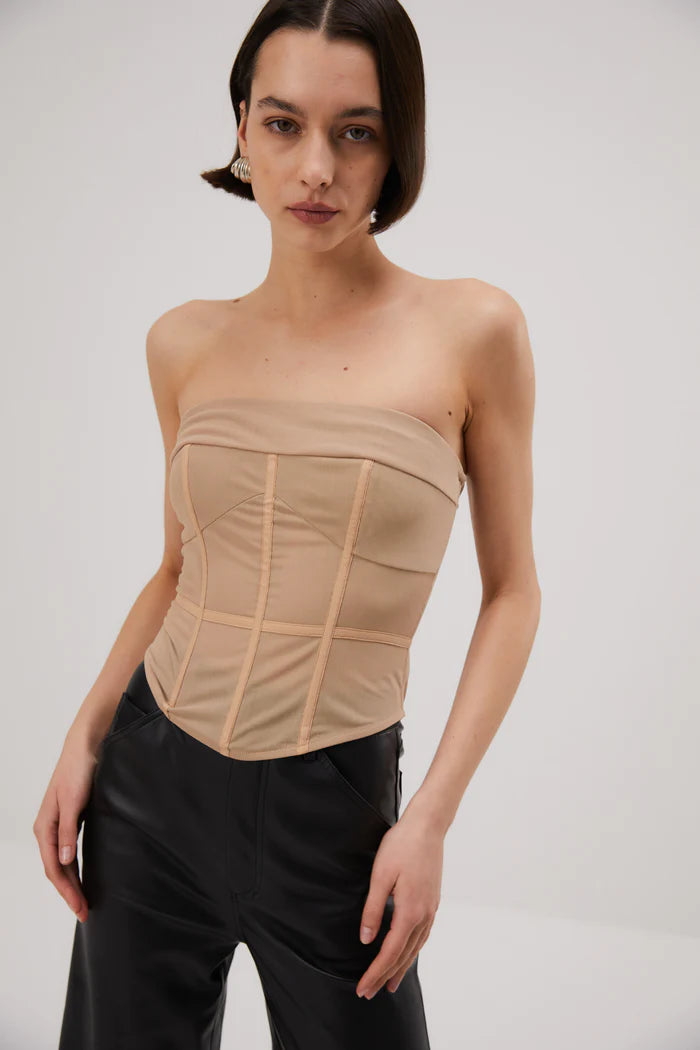 Elysian Collective Misha Rumi Mesh Bustier Nude