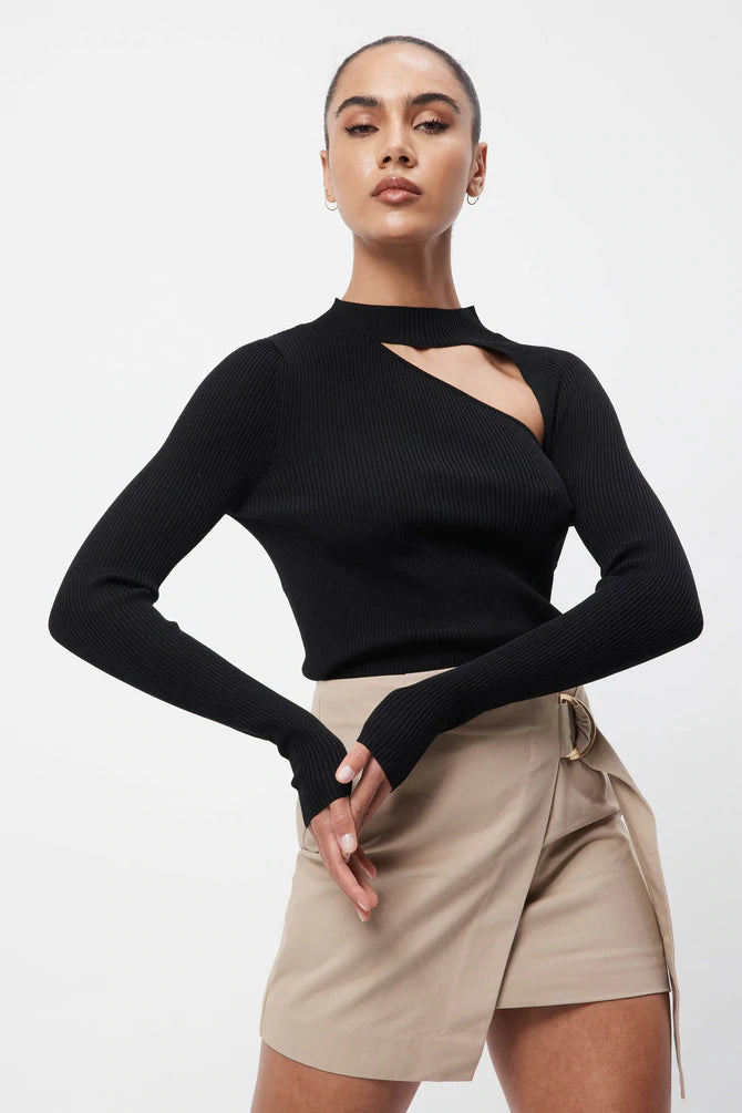 Elysian Collective Mossman Free Your Mind Knit Top Black