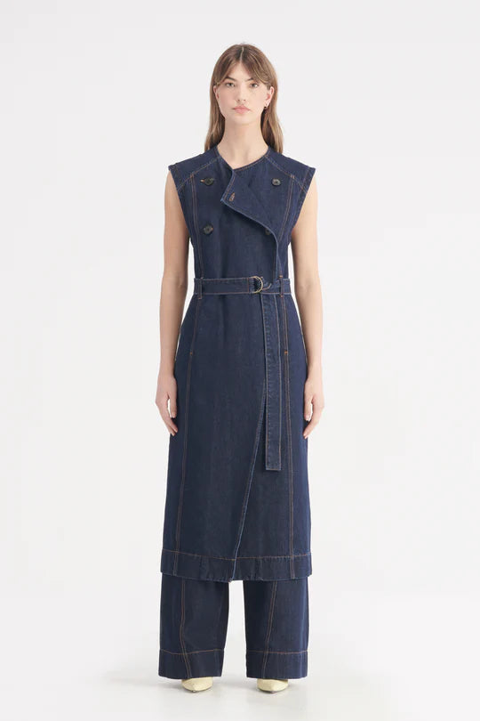 Elysian Collective Nobody Denim Jeanie Sleeveless Trench Moody Blue