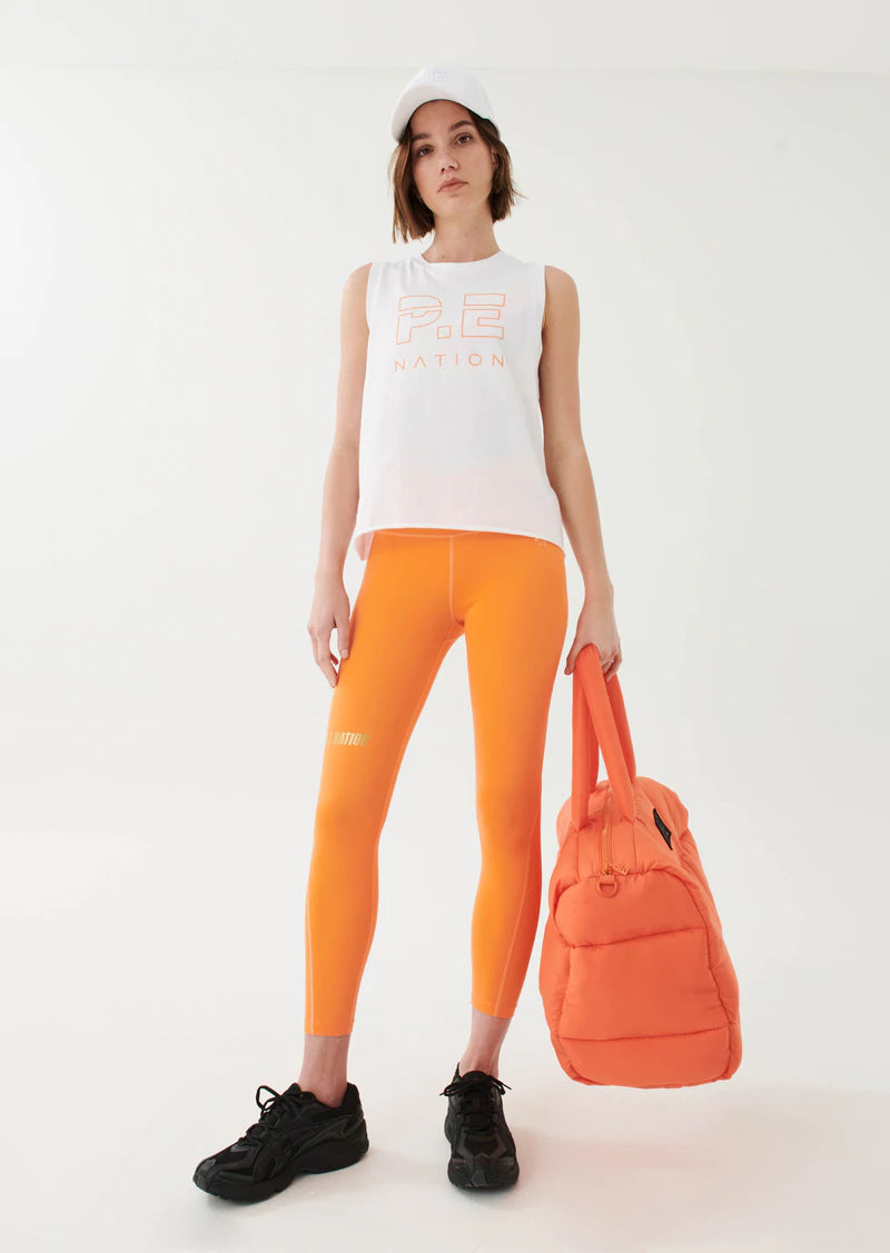 Elysian Collective Pe Nation Shuffle Tank (White With Orange)