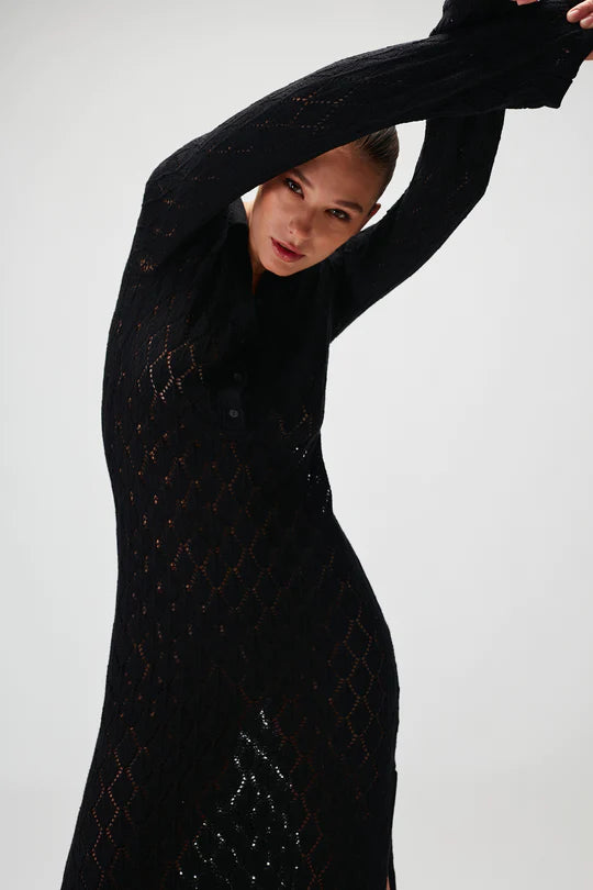 Elysian Collective Rue Stiic Alicia Maxi Knit Dress Black