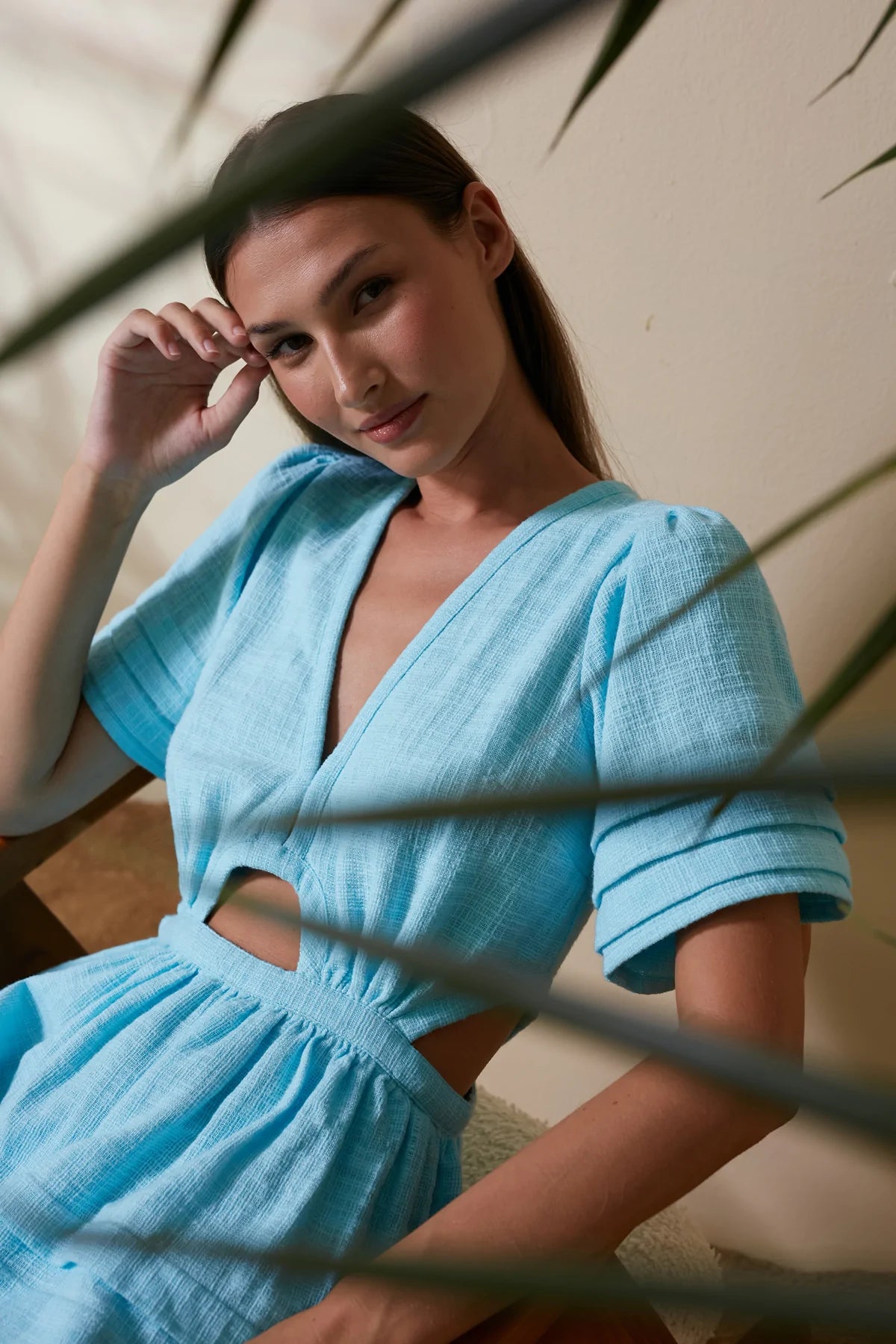 Elysian Collective Rue Stiic Julie Mini Dress Aqua