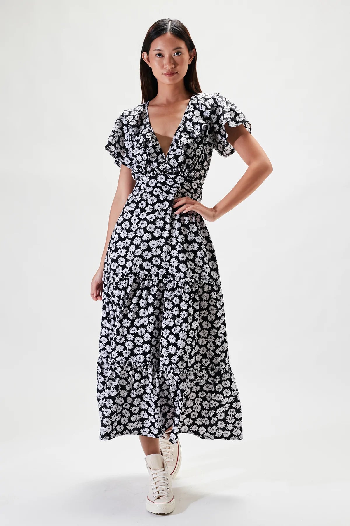 Elysian Collective Rue Stiic Lucille Maxi Dress Black Dahlia Floral