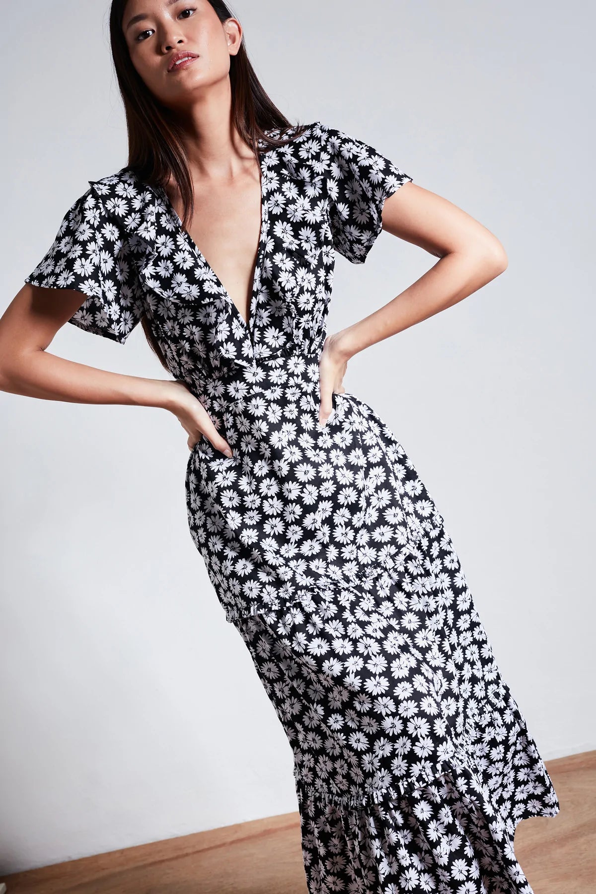 Elysian Collective Rue Stiic Lucille Maxi Dress Black Dahlia Floral