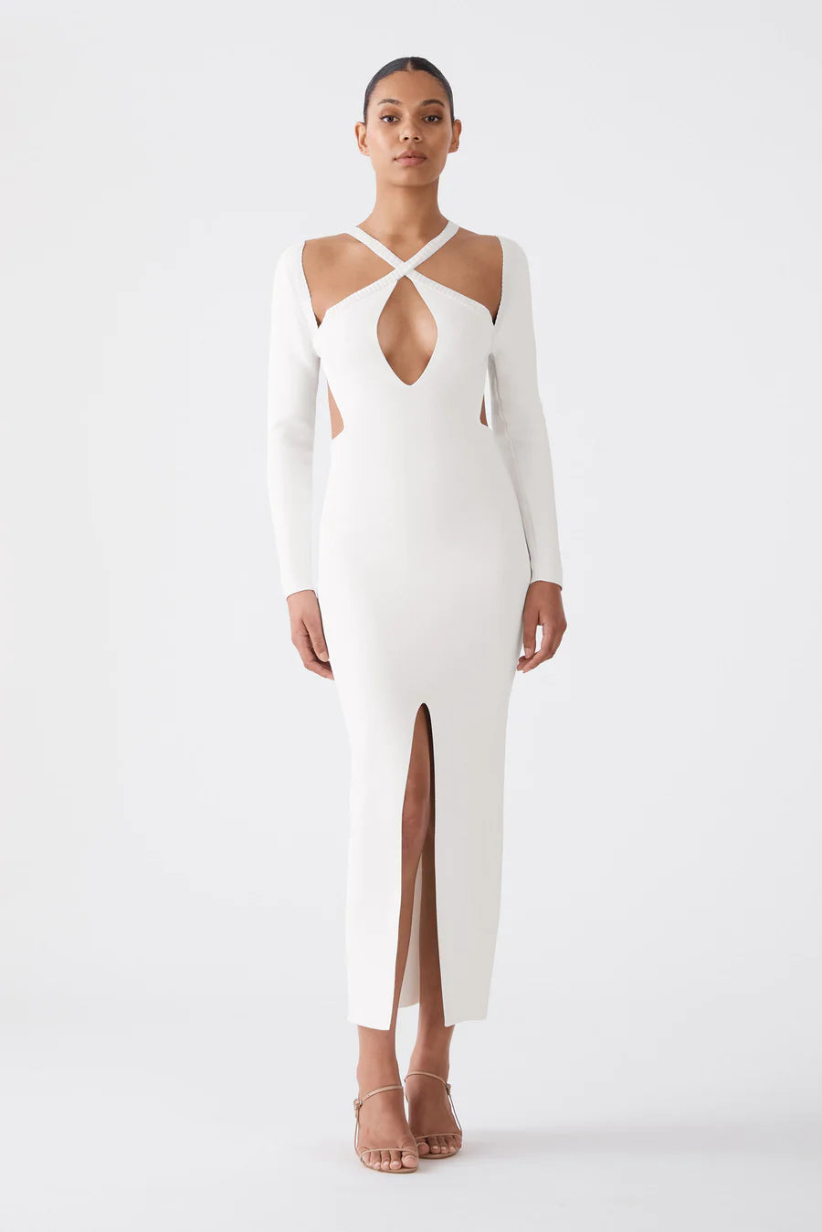 Elysian Collective San Sloane Amalia Knit Dress Ivory