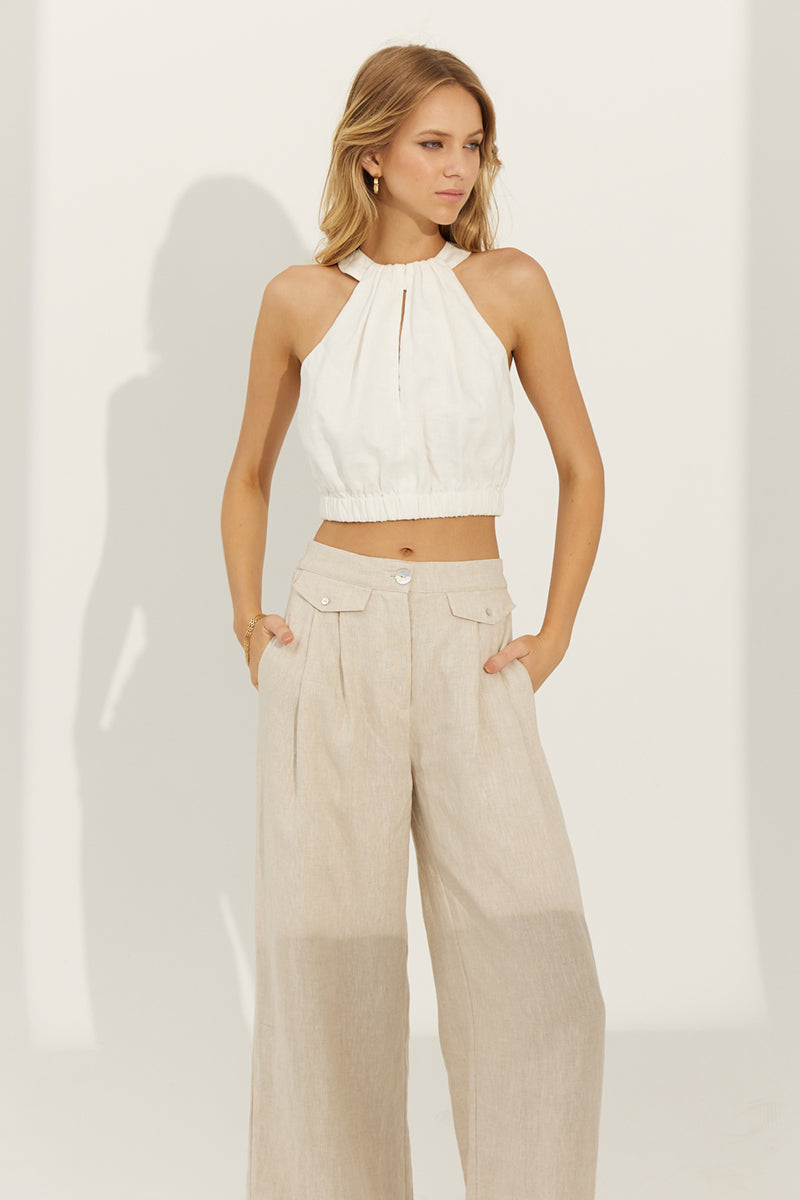 Elysian Collective Sovere Studion Depart Removable Sleeve Blouse Ivory