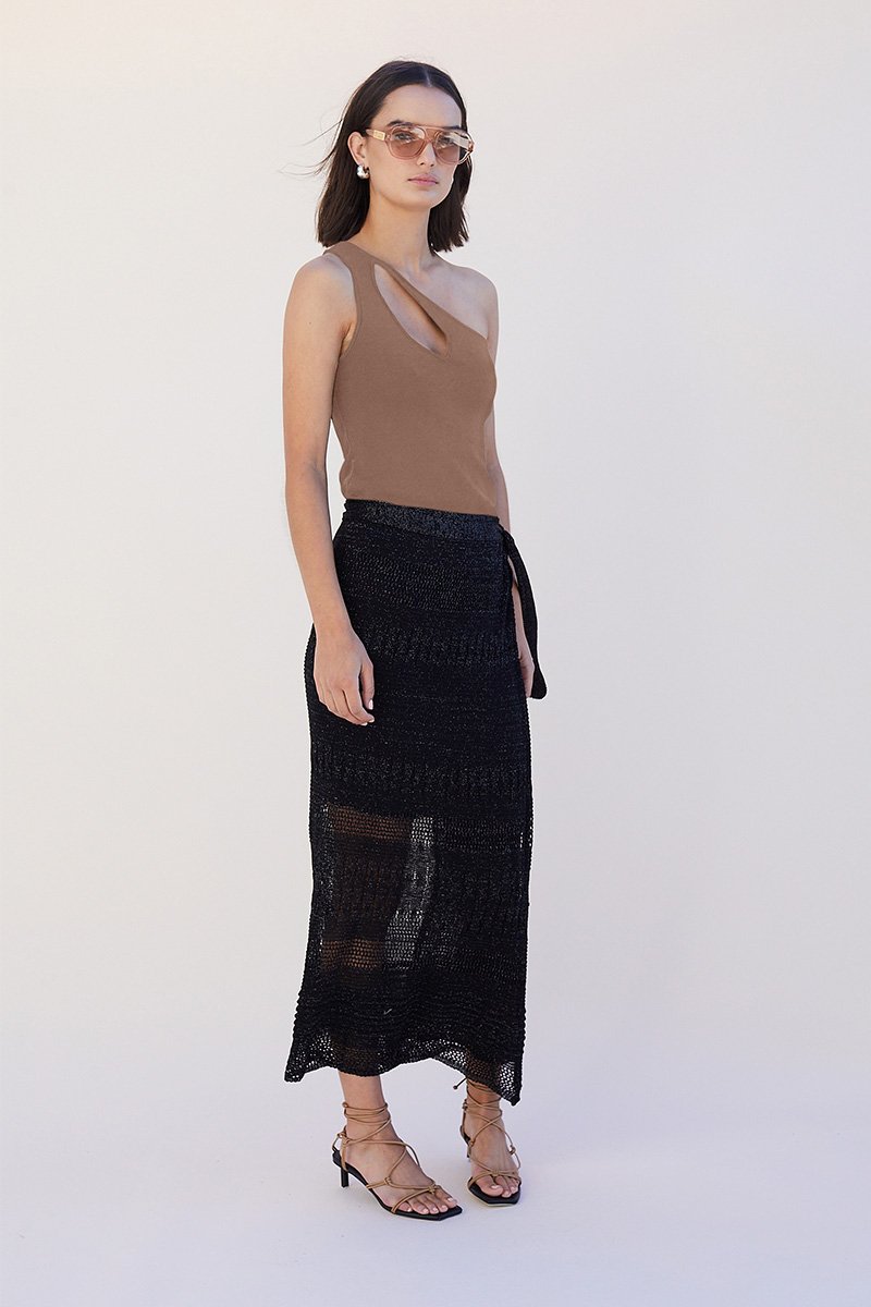 Elysian Collective Suboo Dylan One Shoulder Top Tan