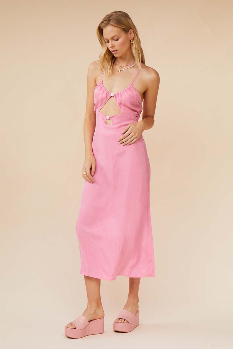 Elysian Collective Suboo Georgia Keyhole Rouched Slip Pink
