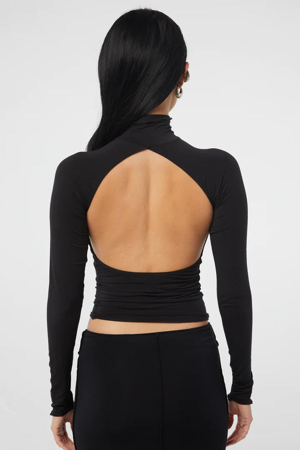 Elysian Collective The Line By K Margaux Turtleneck Top Black