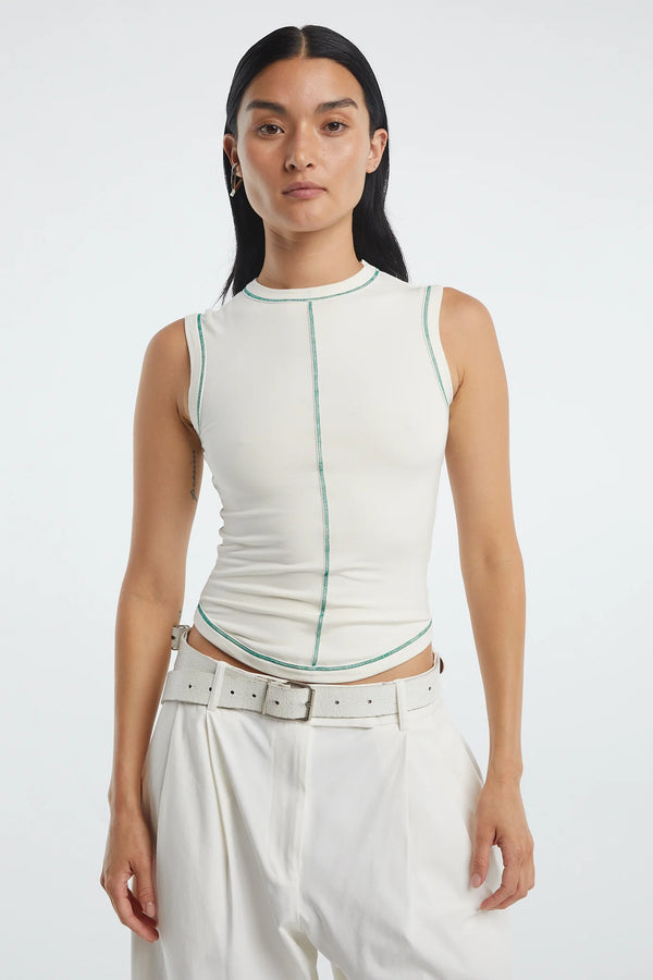 Elysian Collective The Line By K Martine Tank Top Vanilla