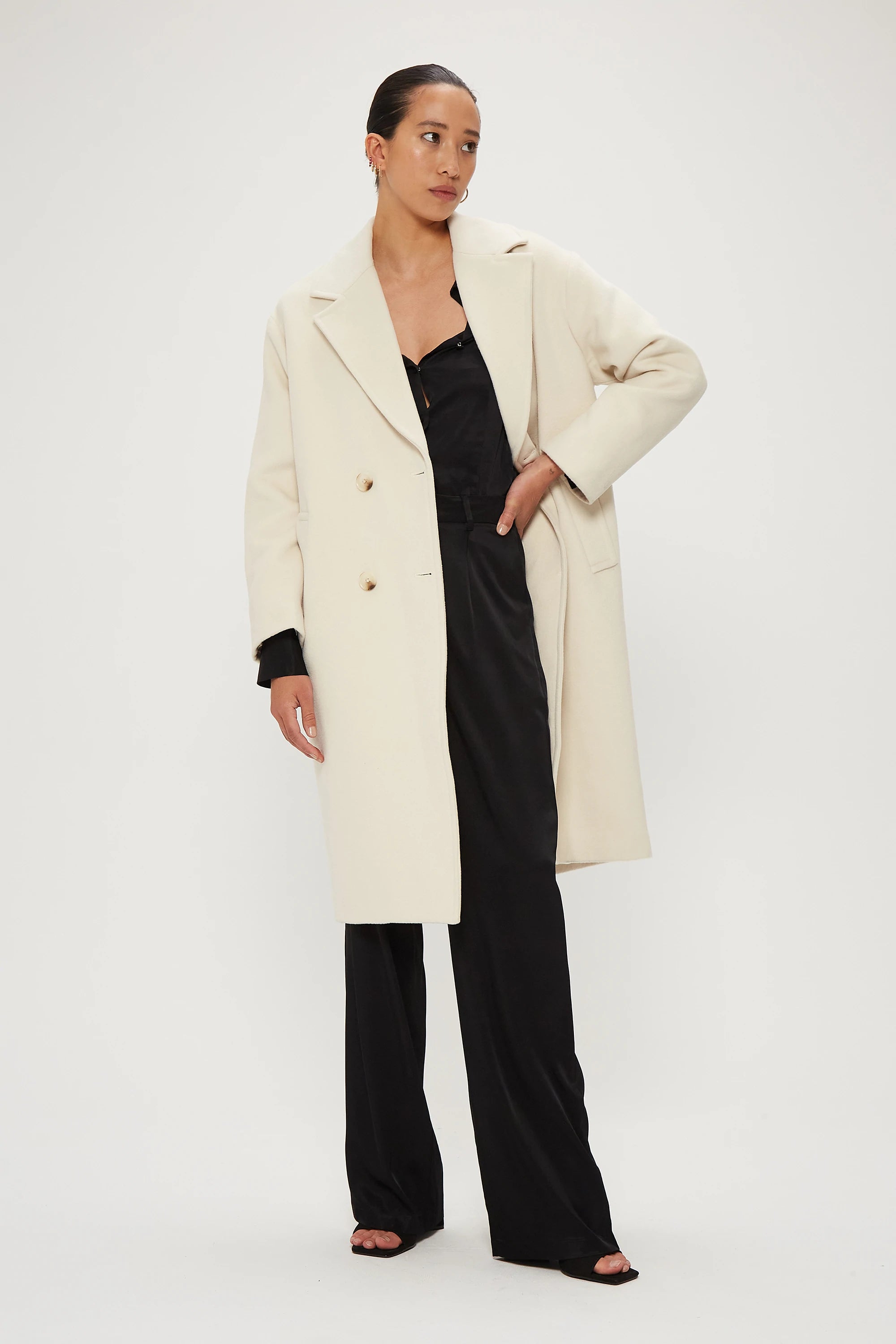 Elysian Collective Third Form Double Breasted Coat Pearl