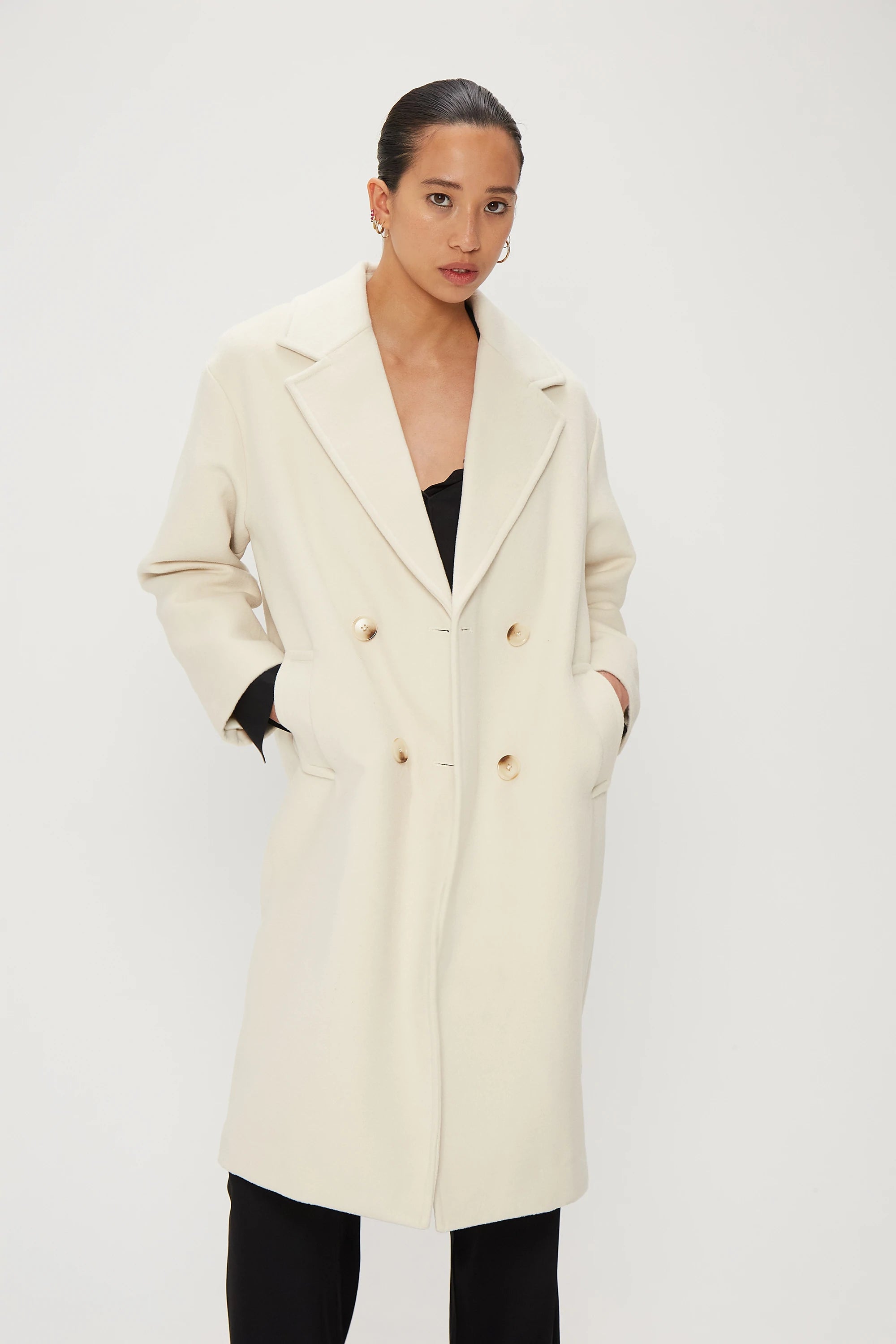 Elysian Collective Third Form Double Breasted Coat Pearl