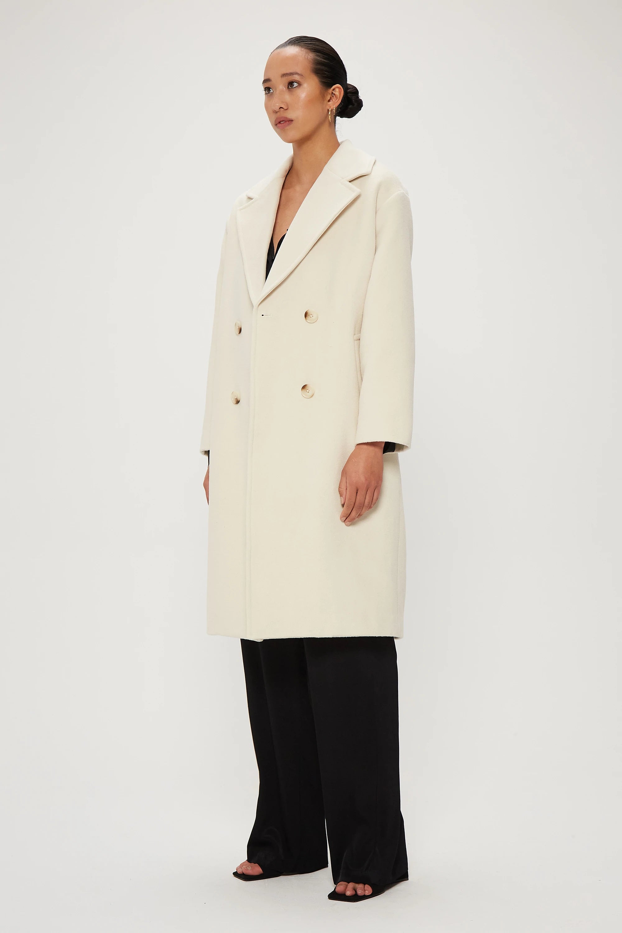 Elysian Collective Third Form Double Breasted Coat Pearl
